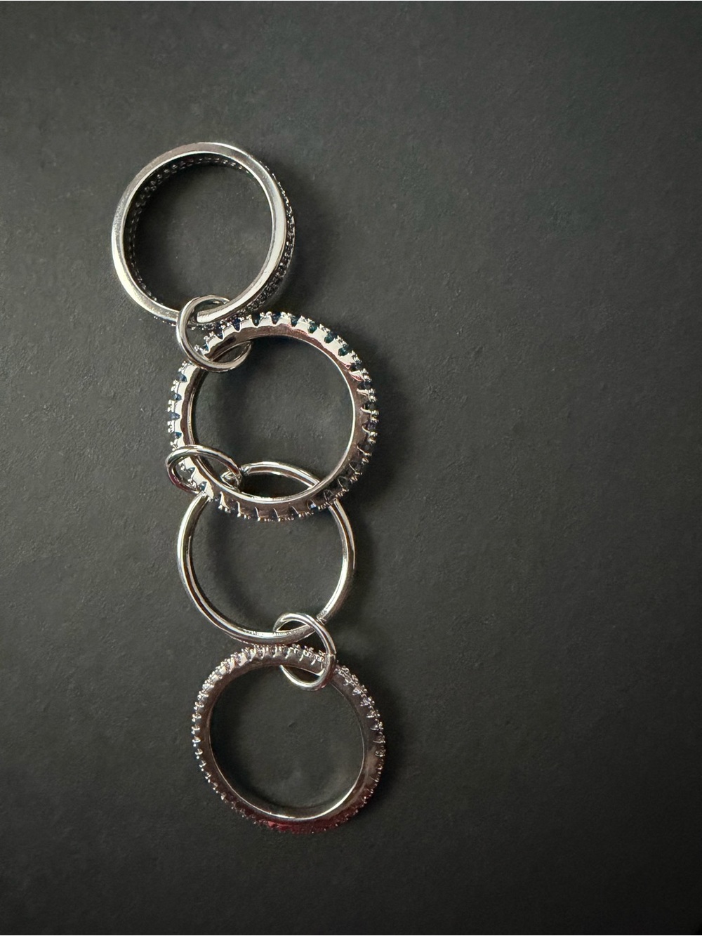 Silver Linked Ring Keychain